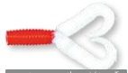 Dubbel twister 4cm Röd/vit  5pack